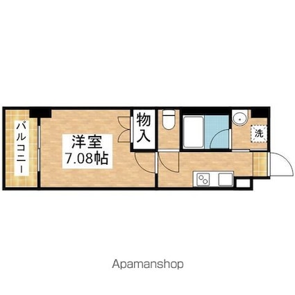 愛知県名古屋市千種区仲田２丁目[1K/24.96m2]の間取図