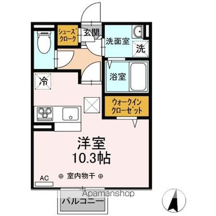 メゾン　ド　ポム[1R/29.2m2]の間取図