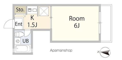 エバーラスティング[1R/15.96m2]の間取図