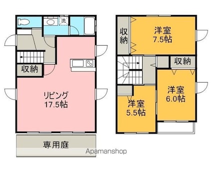 アーバンシティ中津川（貸家）５号室[3LDK/86.94m2]の間取図