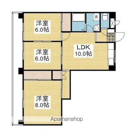 エクシード久万ノ台[3LDK/56.7m2]の間取図