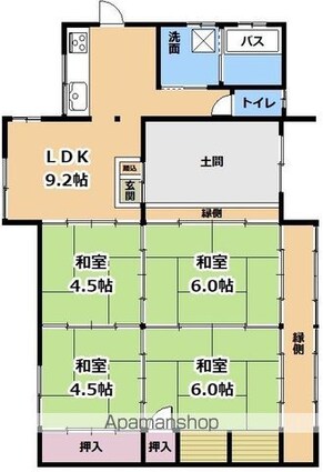 坂本６丁目貸家[4LDK/84.19m2]の間取図