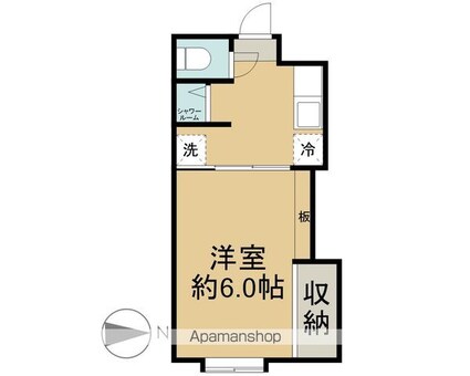 カルチェラタン・アパートメント[1K/20m2]の間取図
