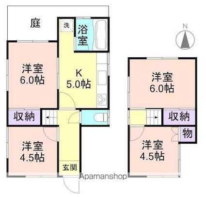 岩出市川尻戸建（４６－４３）[4K/61.48m2]の間取図
