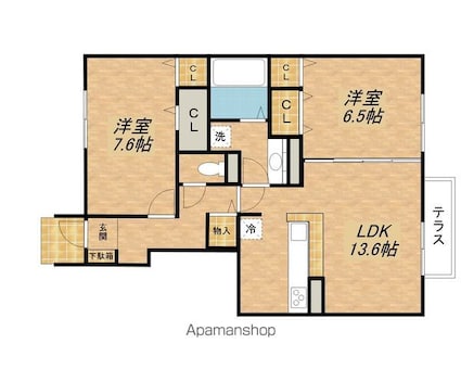 ｌａ　ｃｈａｎｃｅ（ラ・シャンス）[2LDK/66.12m2]の間取図