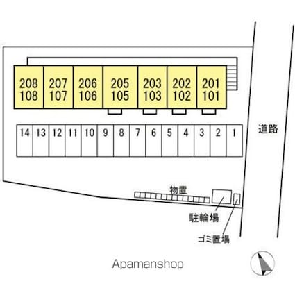 カーサ　シエロ[1R/29.26m2]の配置図