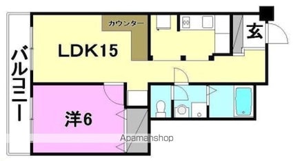 カサグランデ市坪[1LDK/39.37m2]の間取図
