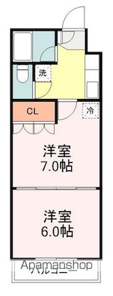 イーグルハイツ錦町[2K/31.85m2]の間取図