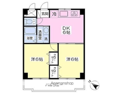 ＦｏｒｅｓｔａＥ[2DK/45.13m2]の間取図