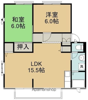 サンライフ柏[2LDK/60.35m2]の間取図