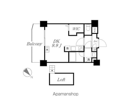 エステシア名駅[1R/25.22m2]の間取図