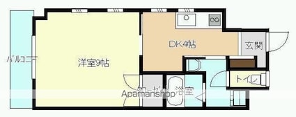 Ｋａｚｕｗｉｎ霧島[1K/33.56m2]の間取図