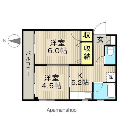 石川マンション[2K/32m2]の間取図