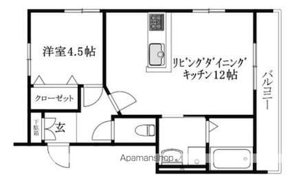 ＭＫＯ中須賀Ｂ[1LDK/41.51m2]の間取図