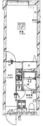 ミスティル志村坂上[1K/23.06m2]の間取図