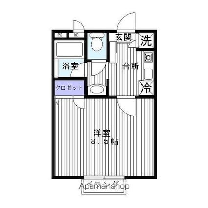 リブェール・アビテⅡ[1K/24.99m2]の間取図