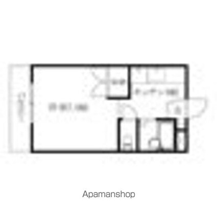 ラウンドストーン枝松[1R/24.84m2]の間取図