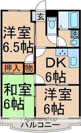 パークヒルマンション[3DK/55.68m2]の間取図