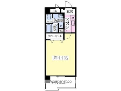 グリーンハイツ柳井町[1K/31.38m2]の間取図