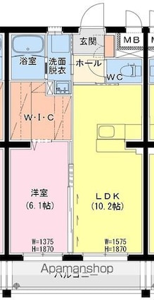 （仮称）日向・原町４丁目Ｙマンション[1LDK/41m2]の間取図