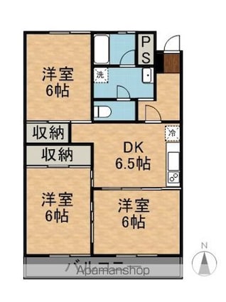 箱清水ハイツ[3DK/58.13m2]の間取図