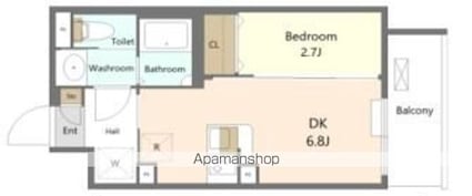 ＥＳーＧｒａｎｄｅ大森[1DK/25.04m2]の間取図
