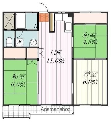 オックスフォード・サーカス土居田Ⅱ[3LDK/52.65m2]の間取図