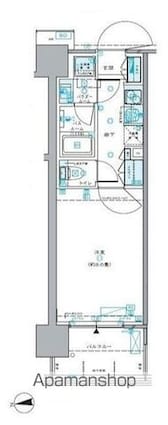 セントラルプレイス新宿御苑前[1K/25.69m2]の間取図