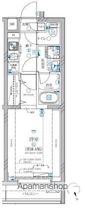 東京都中野区江原町１丁目[1K/25.56m2]の間取図