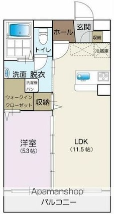 オリオン神栖[1LDK/40m2]の間取図