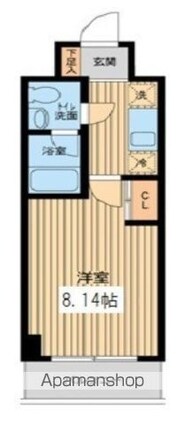 プロスペクト門前仲町[1K/25.5m2]の間取図