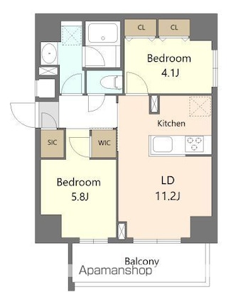 ＳーＲＥＳＩＤＥＮＣＥ板橋大山ｂｒｉｍ[2LDK/50.65m2]の間取図