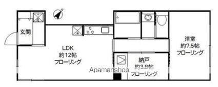 東京都練馬区桜台２丁目[1SLDK/51.4m2]の間取図