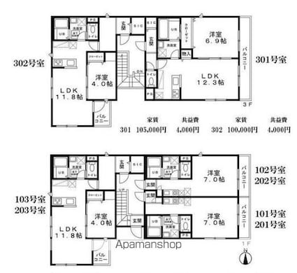 エルフォⅠ[1LDK/46.37m2]の間取図