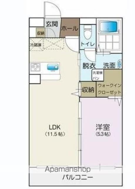 オリオン神栖[1LDK/40m2]の間取図