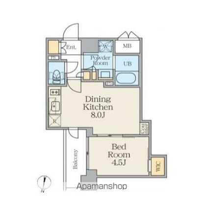 クレストコート錦糸町[1LDK/33.04m2]の間取図