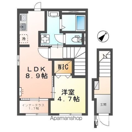 仮称）守山市播磨田町アパート[1LDK/42.31m2]の間取図