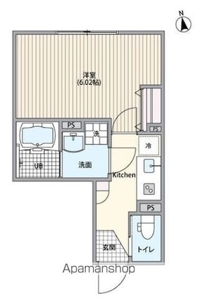 エルファーロ笹塚Ⅲ[1K/21.29m2]の間取図