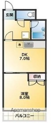 パークサイドマンション松ヶ丘[1DK/33.92m2]の間取図