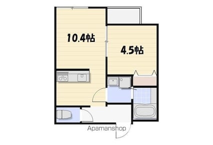 Ｌｙｋ都町Ａ棟[1LDK/32.3m2]の間取図