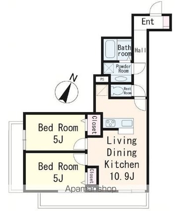 ＣａｍｉｎｏｄｅＳａｋｕｒａ[2LDK/50.13m2]の間取図
