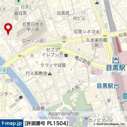 東京都目黒区目黒１丁目[1K/20.41m2]の配置図