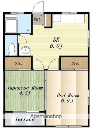 吉田コーポ[2DK/37.5m2]の間取図