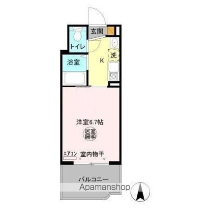 パティオ坂巻[1K/19.76m2]の間取図