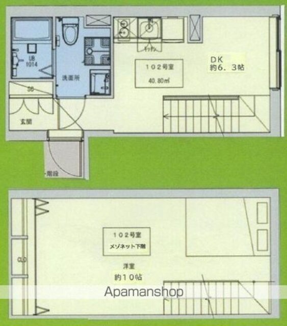 Ｐｌｅｎｏ　Ｃａｓａ[1DK/40.8m2]の間取図