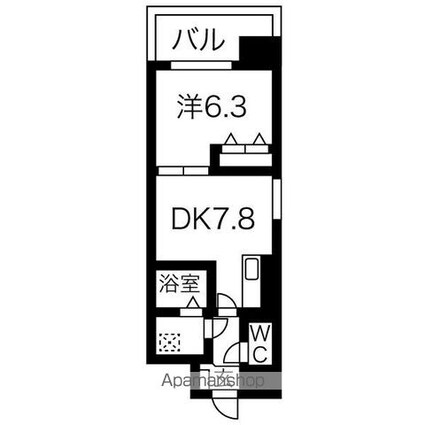 サンシアルザ上前津[1DK/35.41m2]の間取図