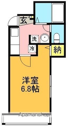 東京都世田谷区松原３丁目[1K/23.43m2]の間取図
