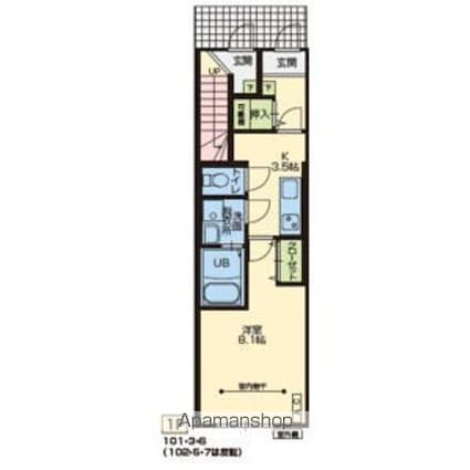 Ｌｅ　Ｍｅｉｌｌｅｕｒ（ル・メイユール）北天昌寺[1K/30.37m2]の間取図