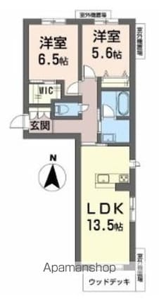 シャーメゾン　グラースⅡ[2LDK/61.78m2]の間取図