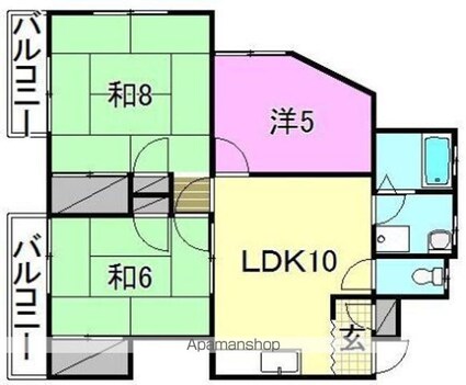 ＫＲ西垣生[3LDK/61.05m2]の間取図